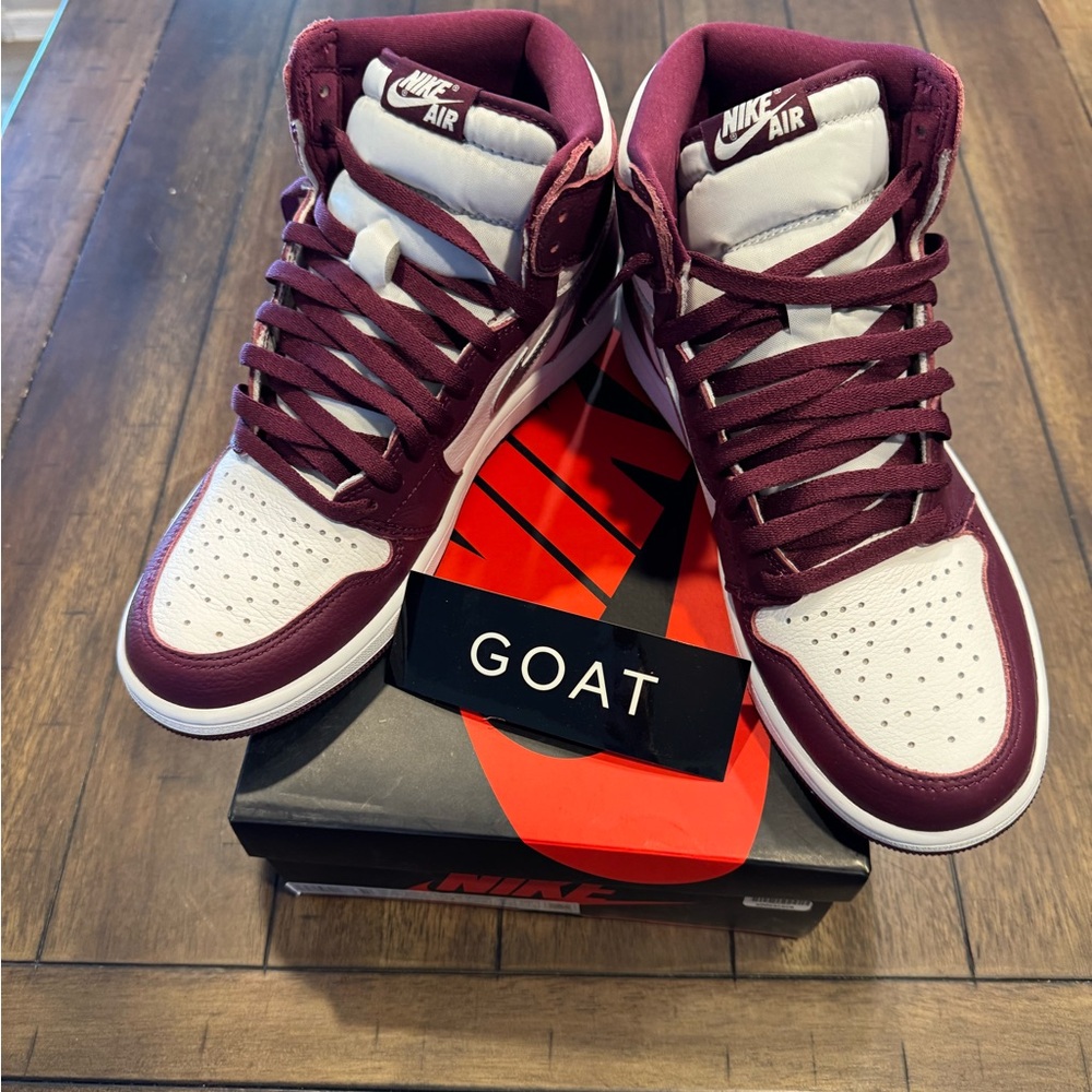 Nike Air High-Top Sneakers - Maroon and White